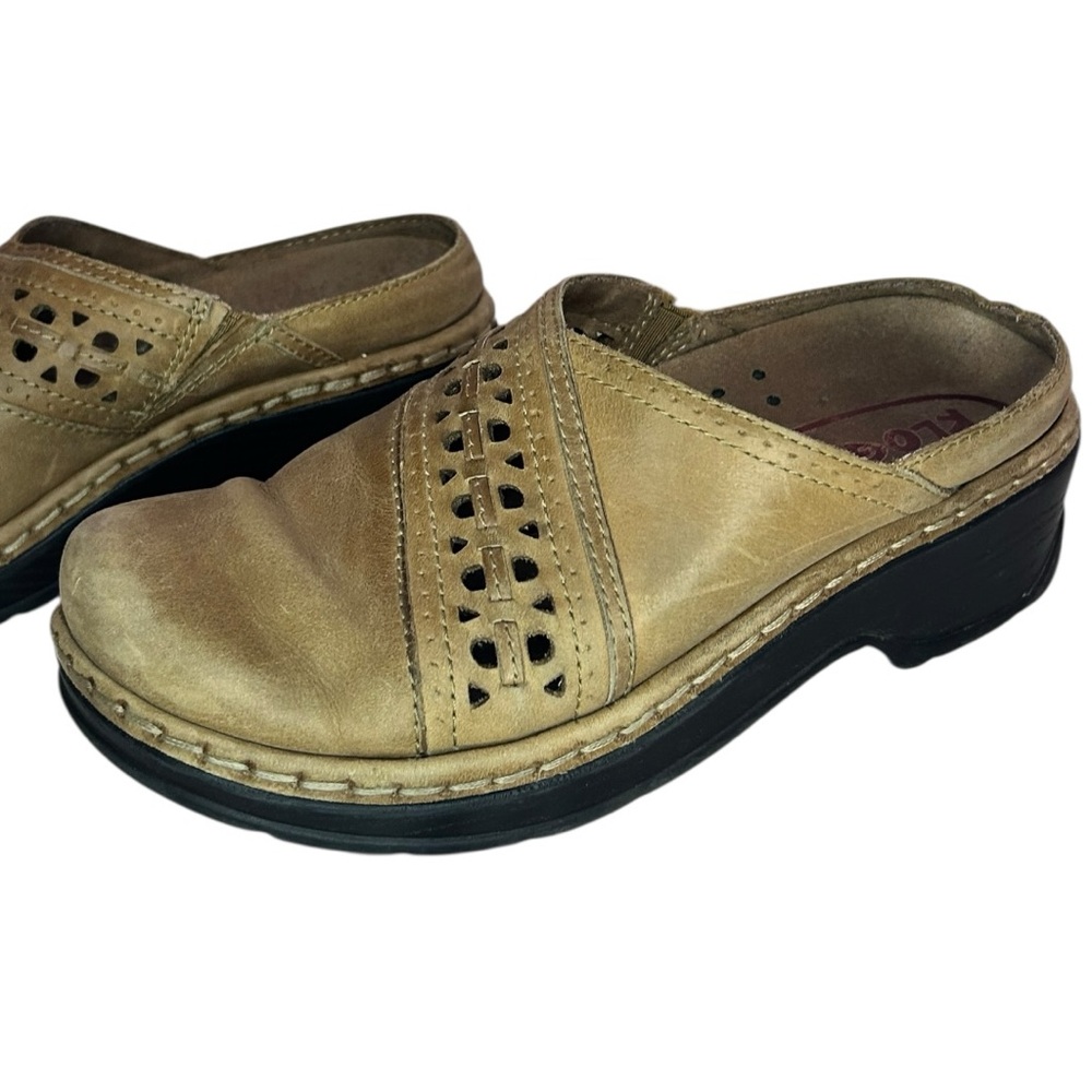 Klogs T-7 “WOW” Driftwood Brown Syracuse w/Perforated Leather SlipOn Clog Sz 7.5